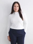 LCWAIKIKI Basic Ekru Dik Yaka Kadın Body thumbnail 2