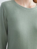 LCWAIKIKI Basic Yeşil Bisiklet Yaka Kadın Body thumbnail 4