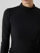 LCWAIKIKI Basic Siyah Dik Yaka Kadın Body thumbnail 4