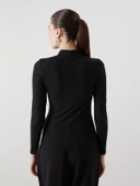 LCWAIKIKI Basic Siyah Dik Yaka Kadın Body thumbnail 5