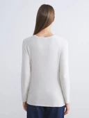 LCWAIKIKI Basic Bej Bisiklet Yaka Kadın Body thumbnail 5