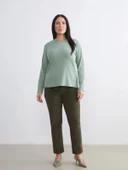 LCWAIKIKI Basic Yeşil Bisiklet Yaka Kadın Body thumbnail 6