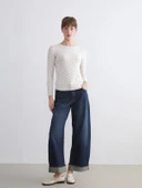 LCWAIKIKI Basic Bej Bisiklet Yaka Puantiyeli Kadın Body thumbnail 3