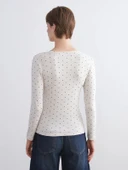 LCWAIKIKI Basic Bej Bisiklet Yaka Puantiyeli Kadın Body thumbnail 5