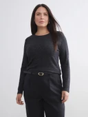 LCWAIKIKI Basic Siyah Bisiklet Yaka Kadın Body thumbnail 2