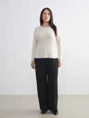 LCWAIKIKI Basic Bej Bisiklet Yaka Puantiyeli Kadın Body thumbnail 6