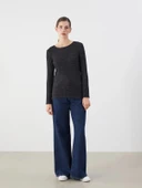 LCWAIKIKI Basic Siyah Bisiklet Yaka Kadın Body thumbnail 3