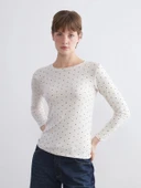 LCWAIKIKI Basic Bej Bisiklet Yaka Puantiyeli Kadın Body thumbnail 1