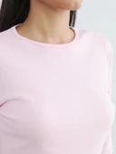 LCWAIKIKI Basic Pembe Bisiklet Yaka Kadın Body thumbnail 4