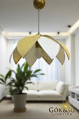 Rattan Papatya Model Sarı Renk Avize thumbnail 2