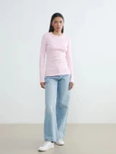 LCWAIKIKI Basic Pembe Bisiklet Yaka Kadın Body thumbnail 3