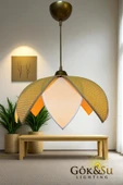 Rattan Papatya Model Sarı Renk Avize thumbnail 3