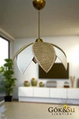 Rattan Papatya Model Kahverengi Avize thumbnail 1
