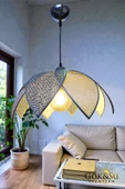 Rattan Papatya Model Siyah Gri Renk Avize thumbnail 4