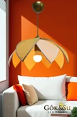 Rattan Papatya Model Sarı Renk Avize thumbnail 4