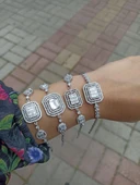 İri Taşlı Baget Gümüş Bileklik thumbnail 3