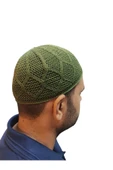 El Örgü Modeli Triko Makine Örme Namaz Takkesi Yeşil thumbnail 3