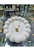 Jadem Gold Jade'm Gold B Harfli Çelik Kolye thumbnail 1