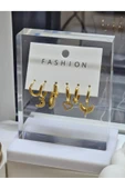 Jadem Gold Çelik figürlü küpeler thumbnail 3