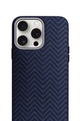 Aether Carbon iPhone 13-14 MagSafe Karbon Kılıf Deep Navy Pulse thumbnail 2