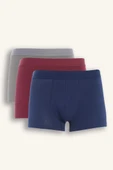 Defacto E7207 Lacivert Regular Fit 3'lü Boxer thumbnail 1