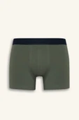 Defacto E2919 Lacivert Regular Fit Çizgili 3'lü Boxer thumbnail 4