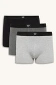 Defacto K7635 Siyah Regular Fit 3'lü Boxer thumbnail 1