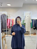 Nuss 3001 Oversize Düğmeli Gömlek Navy thumbnail 1