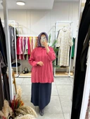 Nuss 3001 Oversize Düğmeli Gömlek Red Plum thumbnail 1