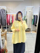 Nuss 3001 Oversize Düğmeli Gömlek Vanilin thumbnail 1
