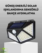 100 LED Solar Lamba Hareket Algılamalı Bahçe Duvar Dış Mekan Aydınlatma thumbnail 1