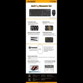 A4-Tech KM-72620D USB Standart Türkçe Q Klavye/Mouse Set thumbnail 2