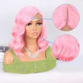 Şeker Pembe Yan Tül Peruk thumbnail 4