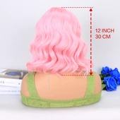 Şeker Pembe Yan Tül Peruk thumbnail 5