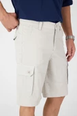 Erkek Regular Fit Kargo Cepli Şort Kapri thumbnail 5