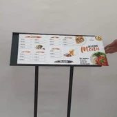 Restoran Önü Metal Menü Panosu 3xA4 thumbnail 3