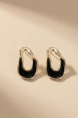 Gold Hole Siyah Mineli Küpe thumbnail 4