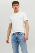 Jack&jones 12156101 0 Yaka Erkek Basic Tshirt - Beyaz thumbnail 2