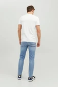 Jack&jones 12156101 0 Yaka Erkek Basic Tshirt - Beyaz thumbnail 4