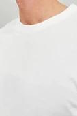 Jack&jones 12156101 0 Yaka Erkek Basic Tshirt - Beyaz thumbnail 5