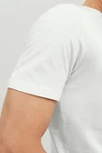 Jack&jones 12156101 0 Yaka Erkek Basic Tshirt - Beyaz thumbnail 6