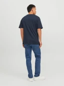 Jack&jones 12156101 0 Yaka Erkek Basic Tshirt - Lacivert thumbnail 3