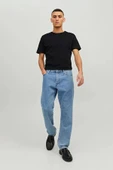 Jack&jones 12156101 0 Yaka Erkek Basic Tshirt - Siyah thumbnail 3