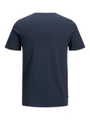 Jack&jones 12156101 0 Yaka Erkek Basic Tshirt - Lacivert thumbnail 6