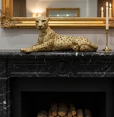 Dekoratif Yatan Leopar Kaplan Kedi Biblo thumbnail 4
