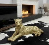Dekoratif Yatan Leopar Kaplan Kedi Biblo thumbnail 3
