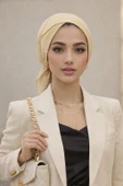 Koyu Krem Ajurlu Çapraz Bone thumbnail 2