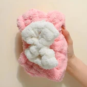 Mikrofiber Örgü Saç Kurutma Bone Havlu thumbnail 3