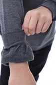 Basic Bisiklet Yaka Şardonlu Çocuk Sweatshirt 3-12 Yaş thumbnail 4