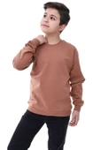 Basic Bisiklet Yaka Şardonlu Çocuk Sweatshirt 3-12 Yaş thumbnail 1